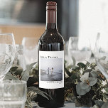 Modern Minimal Square Photo Love & Thanks Wedding Wine Label<br><div class="desc">These wine bottle labels feature a modern minimalist design with a square photo on a white background with the caption "Love & Thanks" as well as the names of the couple and the wedding date. The design is symmetrical with the top text left justified and the bottom text right justified....</div>
