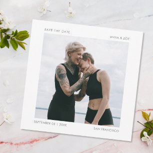 Modern Minimal Square Photo Save The Date