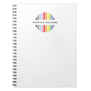 MODERN MINIMAL stripe logo rainbow pride LGBTQ Notebook