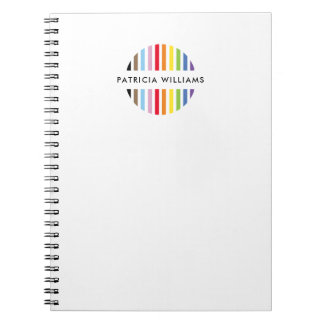 MODERN MINIMAL stripe logo rainbow pride LGBTQ Notebook