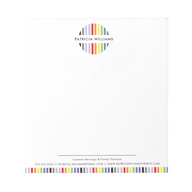 MODERN MINIMAL stripe logo rainbow pride LGBTQ Notepad (Front)