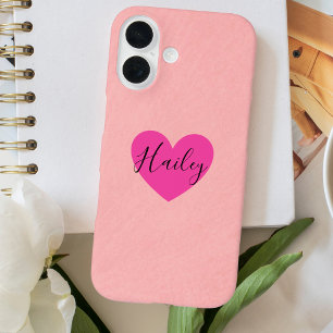 Modern Minimal Stylish Heart Monogrammed iPhone 16 Case