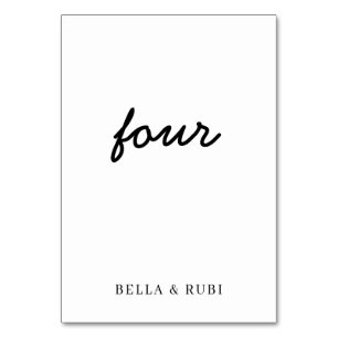 Modern Minimal Stylish Script Wedding Design Table Number