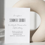 Modern Minimal Summer Soiree Birthday Party White Invitation<br><div class="desc">Modern Minimal Summer Soiree Birthday Party Invitation in White</div>