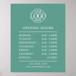 Modern Minimal Taupe Beige Business Opening Hours Poster