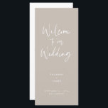 Modern Minimal Taupe Script Wedding Program<br><div class="desc">Wedding program with modern handwritten calligraphy script in neutral taupe beige,  customise the back with your own information.</div>