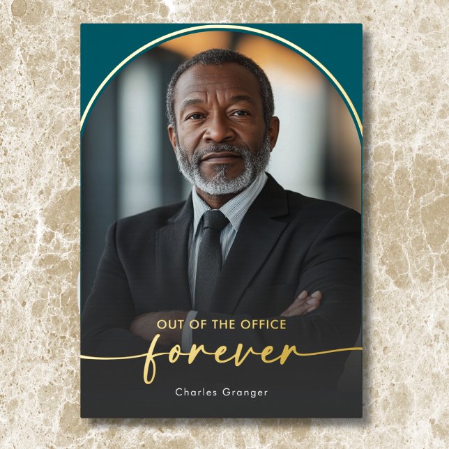 Modern Minimal Teal Retirement Party (Modern Minimal Teal Retirement Party Foil Invitation)