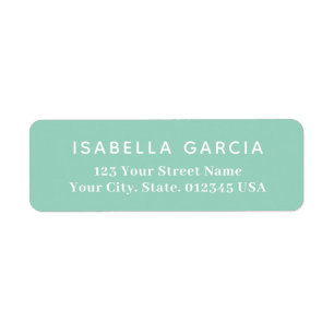 Modern Minimal Teal Return Address