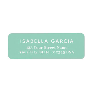Modern Minimal Teal Return Address