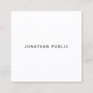 Modern Minimal Template Custom Your Text Here Square Business Card