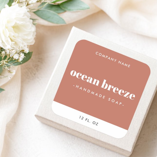 Modern minimal terracotta square product label (Modern minimal terracotta square product label)
