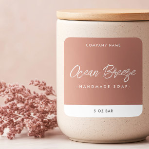 Modern minimal terracotta square product label