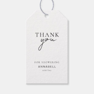 Modern, Minimal, "THANK YOU" Bridal Shower Gift Tags