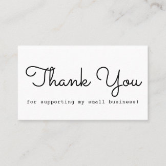 Modern Minimal Thank You Business Card