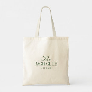 Modern Minimal "The Bach Club" Name Bachelorette Tote Bag
