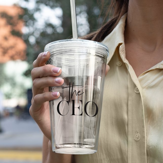 Modern Minimal The CEO Black Acrylic Tumbler (Creator Uploaded)