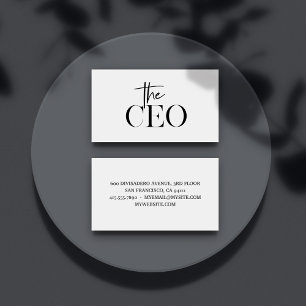 Modern Minimal The CEO Black Business Card