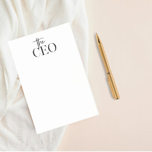 Modern Minimal The CEO Black Post-it Notes