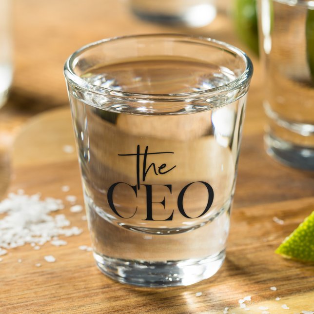 Modern Minimal The CEO Black Shot Glass (Creator Uploaded)