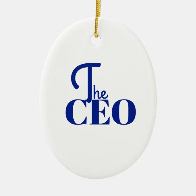 Modern Minimal The CEO Blue Ceramic Tree Decoration (Front)