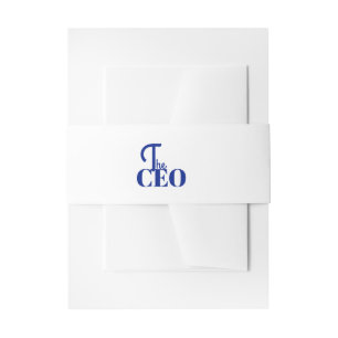 Modern Minimal The CEO Blue Invitation Belly Band