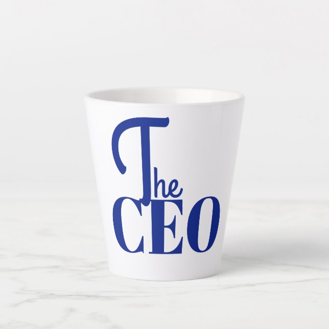 Modern Minimal The CEO Blue Latte Mug (Front)