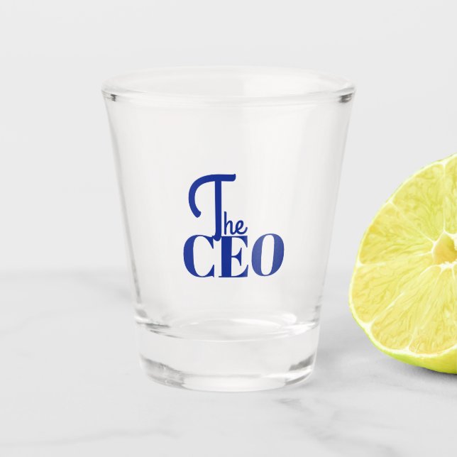 Modern Minimal The CEO Blue Shot Glass (Front)