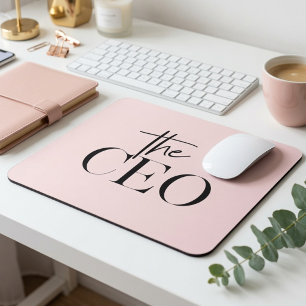 Modern Minimal The CEO Mouse Pad Chic Pink