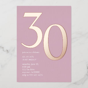 Modern Minimal Thirty 30th Birthday Party Pink