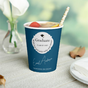 Modern Minimal Trendy Elegant Graduate Graduation Paper Cups