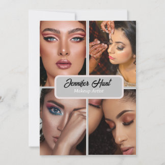 modern minimal trendy Makeup Artist QR code  Invitation