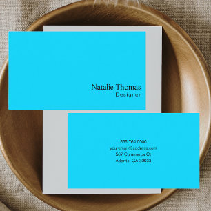 Modern Minimal Trendy Neon Blue Professional Business Card