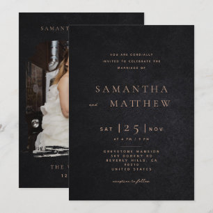 Modern Minimal Trendy Photo Wedding  Invitation