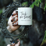 Modern Minimal Trick And Treat | Happy Halloween Coffee Mug<br><div class="desc">Modern Minimal Trick And Treat | Happy Halloween</div>