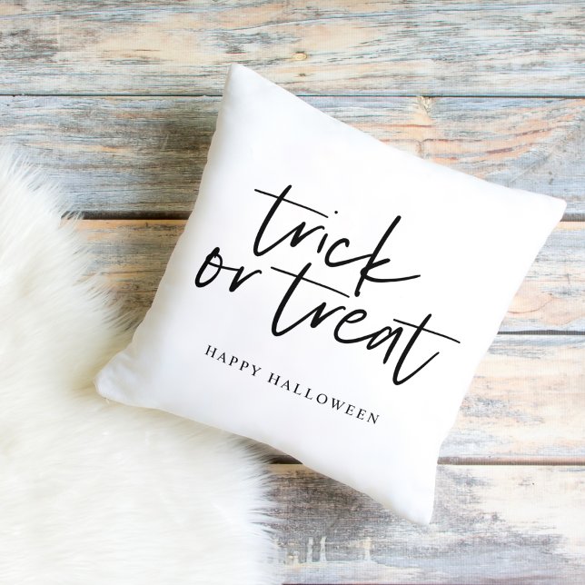 Modern Minimal Trick And Treat | Happy Halloween Cushion (Creator Uploaded)