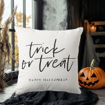Modern Minimal Trick And Treat | Happy Halloween Cushion<br><div class="desc">Modern Minimal Trick And Treat | Happy Halloween</div>