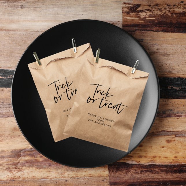 Modern Minimal Trick And Treat | Happy Halloween Favour Bags (Creator Uploaded)