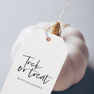 Modern Minimal Trick And Treat Happy Halloween Gift Tags