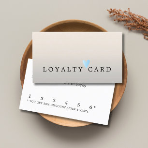 Modern Minimal Turquoise Heart Beauty Loyalty Card