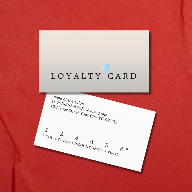 Modern Minimal Turquoise Heart Beauty Loyalty Card (Creator Uploaded)