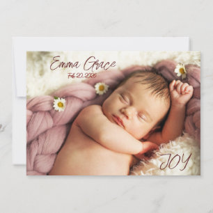 Modern Minimal Two Photo Birth Announcement