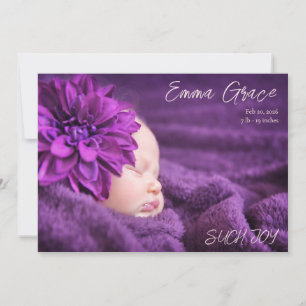 Modern Minimal Two Photo Birth Announcement