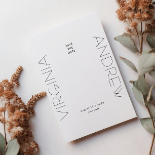 Modern Minimal Tyography Big Names Photo Save The Date