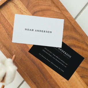 Modern Minimal Type Black and White Business Card
