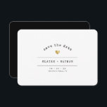Modern Minimal Typewriter Gold Dusty Classic Black Save The Date<br><div class="desc">This simple Save the Date card for your wedding celebration shines with simplicity. Modern typewriter typography and accented by a delicate heart in (printed) gold, this wedding stationery is minimalist and yet so elegant. On the back is space for more information such as wedding site url. This is the classic...</div>