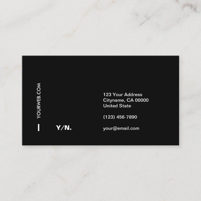 Modern Minimal Typography B&W Business Card (Front)