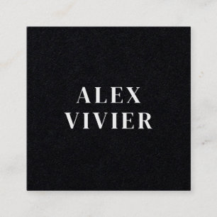 Modern Minimal Typography Black Paper Square Business Card