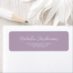 Modern Minimal Typography Casual Script Plum<br><div class="desc">A modern and casual script typography minimalist return address labels in plum and white theme. Perfect for personal use or for business.</div>