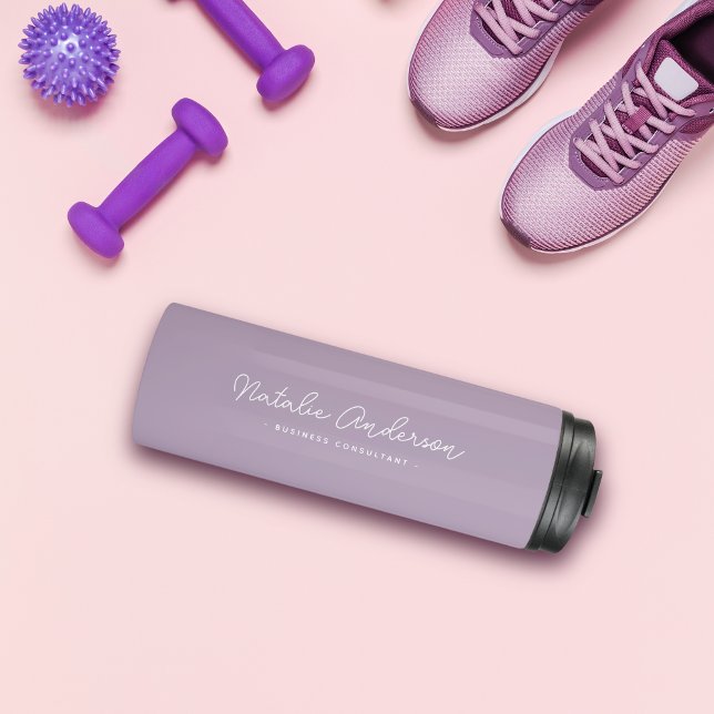 Modern Minimal Typography Casual Script Plum Thermal Tumbler (Creator Uploaded)