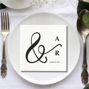Modern Minimal Typography Couples Monogram Wedding Napkin